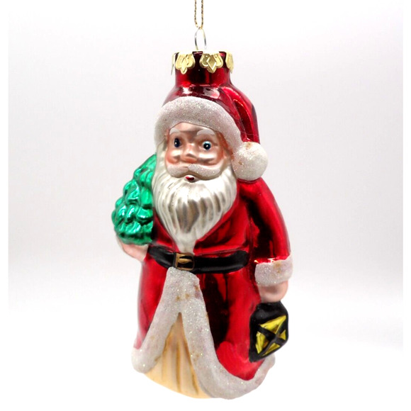 Yuletide Traditions Santa Handblown Glass Ornament Vintage Christmas Tree - Picture 1 of 12